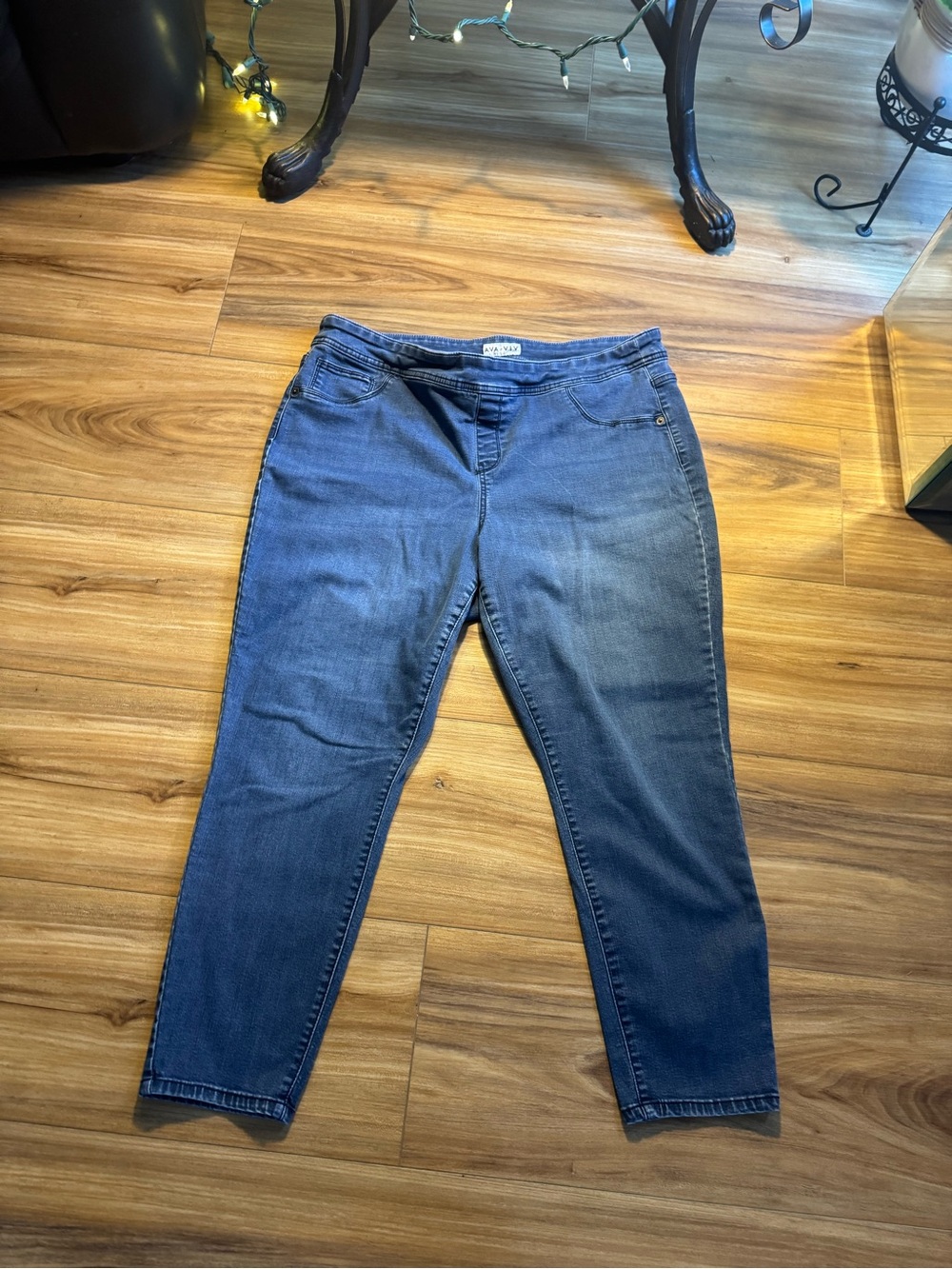 Ava & Viv Women's Skinny Jeans in Dark Blue